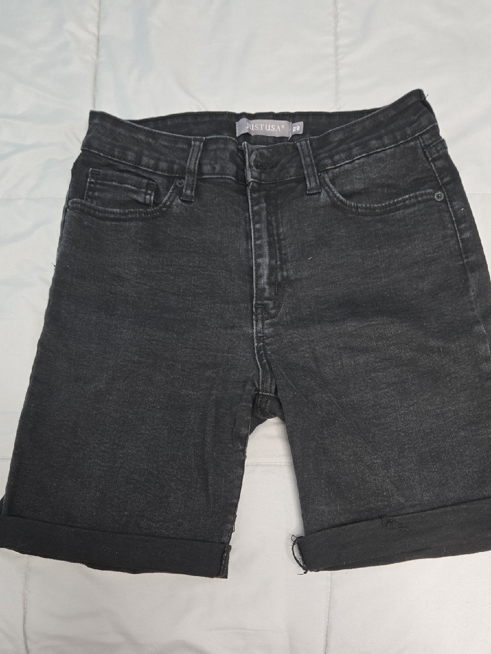 Just USA Black High-Rise Denim Shorts